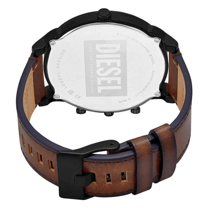 Diesel Mr. Daddy Slim Chronograph Brown Leather Strap Men's Watch  | DZ7492