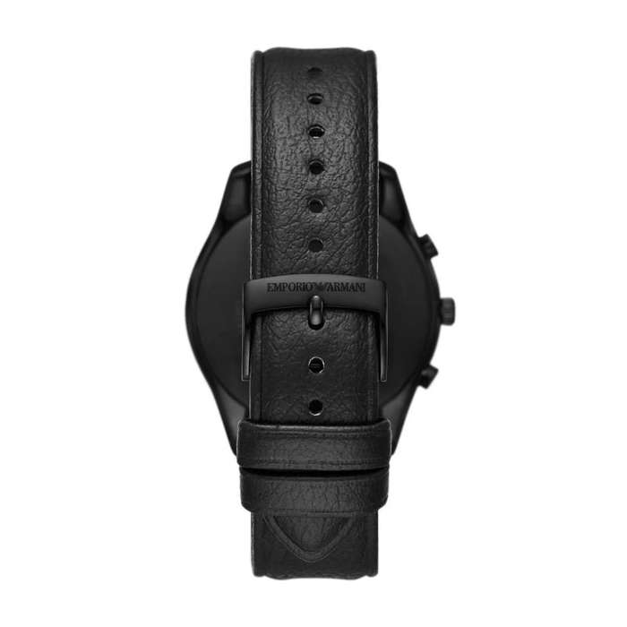 Emporio Armani Chronograph Black Leather Men's Watch | AR11583