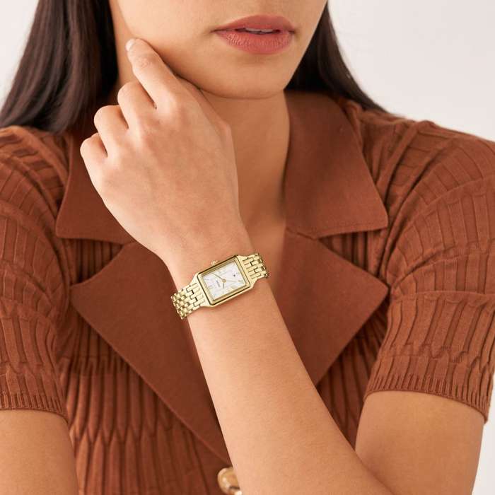 Fossil Raquel Three-Hand Date Gold-Tone Stainless Steel Women's Watch | ES5220