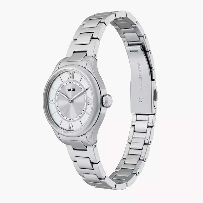 Fossil Gilmore Quartz Silver Dial Steel Strap Womens Dress Watch | ES5419