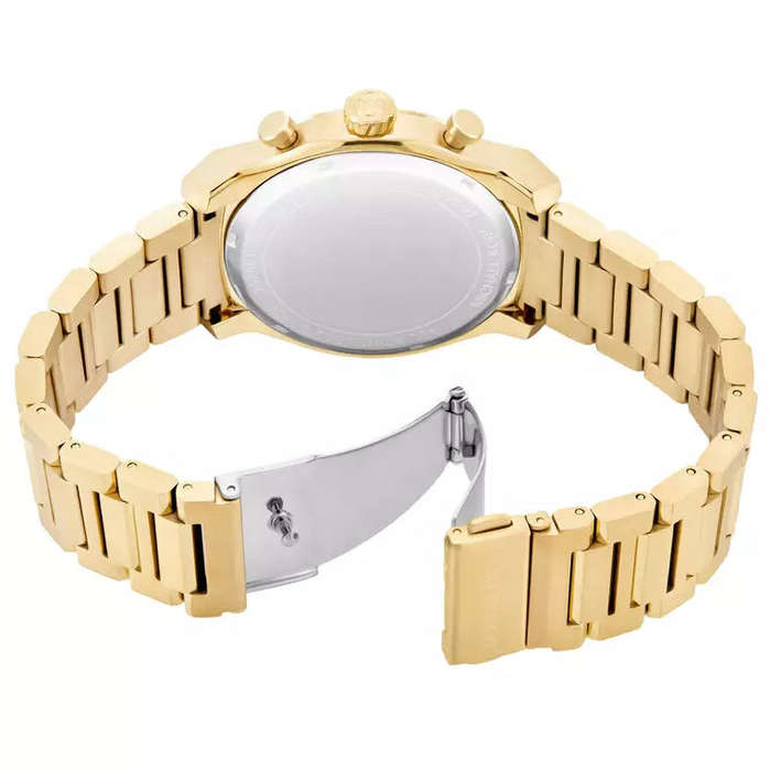 Michael Kors Oversized Panorama Gold-Tone strap with Black Dial Men's Dress Watch | MK9195