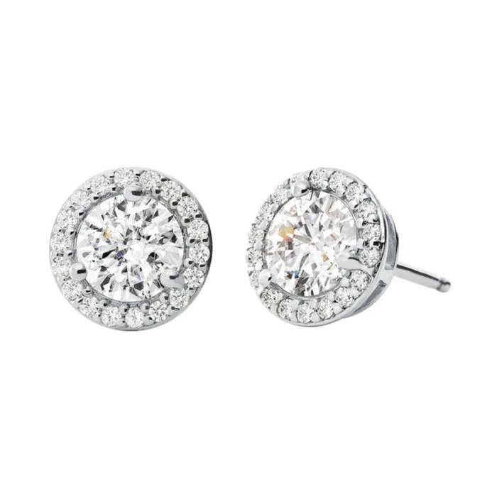 Michael Kors Sterling Silver Cubic Zirconia Halo Women's Studs