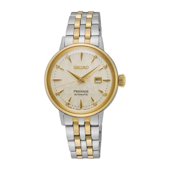 Seiko Presage Cocktail Time 'WHITE LADY' Automatic Dimond Twist Woman's Watch | SRE010J1