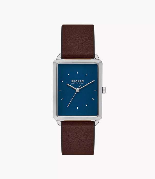 Skagen Hagen Three-Hand Brown Leather Men's Watch