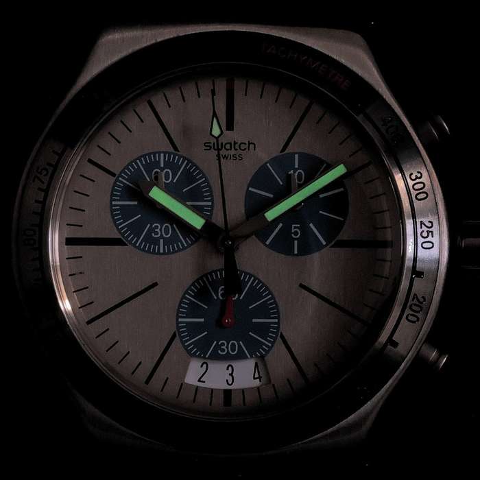 Swatch Blau Me On Silver Chronograph Men's Watch | YVS435