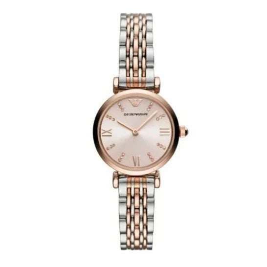 Emporio Armani Gianni T-Bar Rose Gold Round Stainless Steel Women's Watch | AR11223