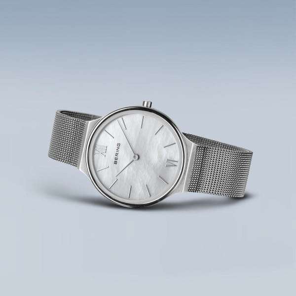 Bering Ultra Slim Polished/brushed Silver Women's Mesh Watch | 18434-000