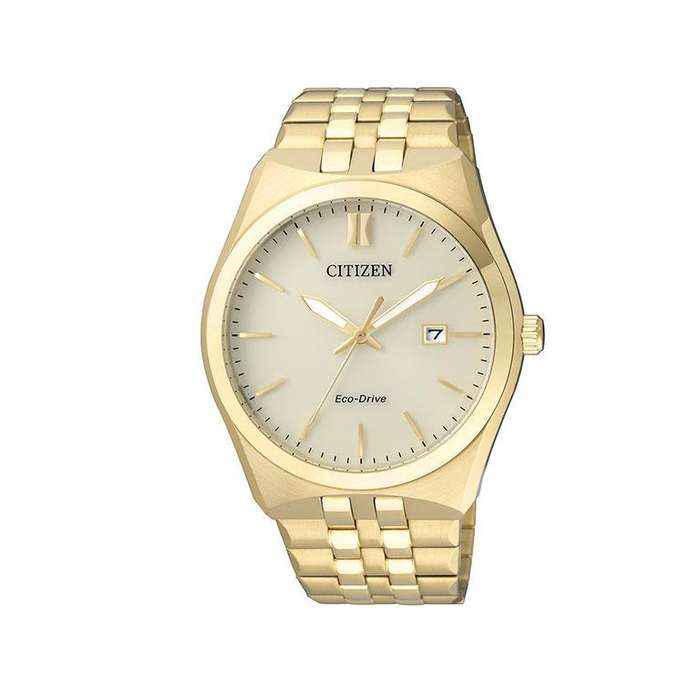 Citizen Eco-Drive Gold Date Dress Men's Watch | BM7332-61P