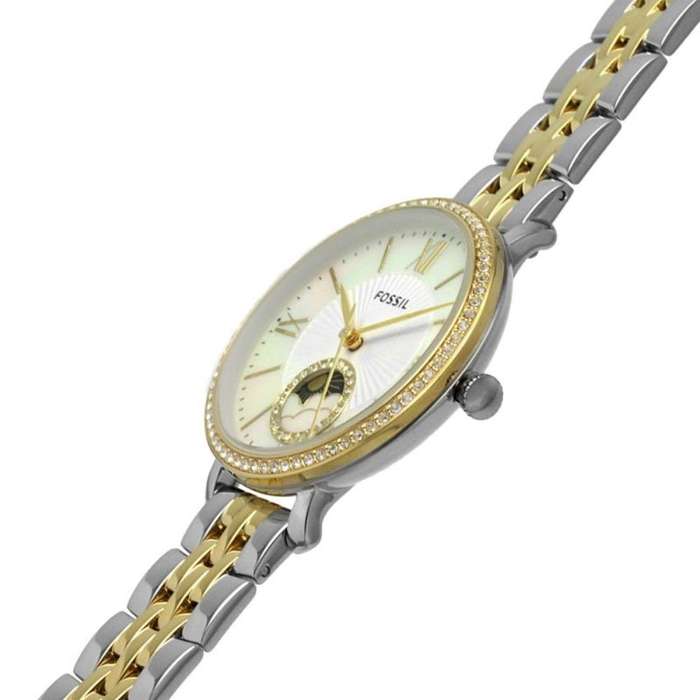 Fossil Jacqueline White Dial With Two-Tone Stainless Steel Strap Women Watch | ES5166