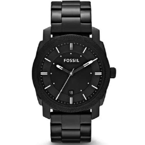 Fossil Machine Black Round Stainless Steel Men's Watch | FS4775