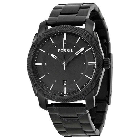 Fossil Machine Black Round Stainless Steel Men's Watch | FS4775