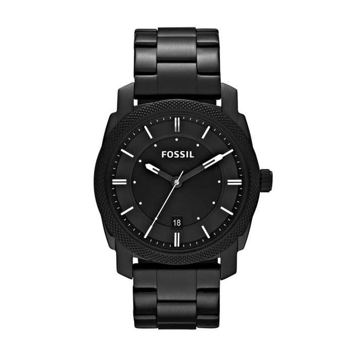 Fossil Machine Black Round Stainless Steel Men's Watch | FS4775
