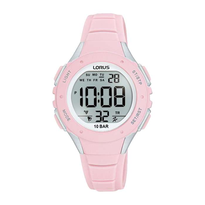Lorus Digital Pink Silicone Strap Woman's Watch | R2367PX9