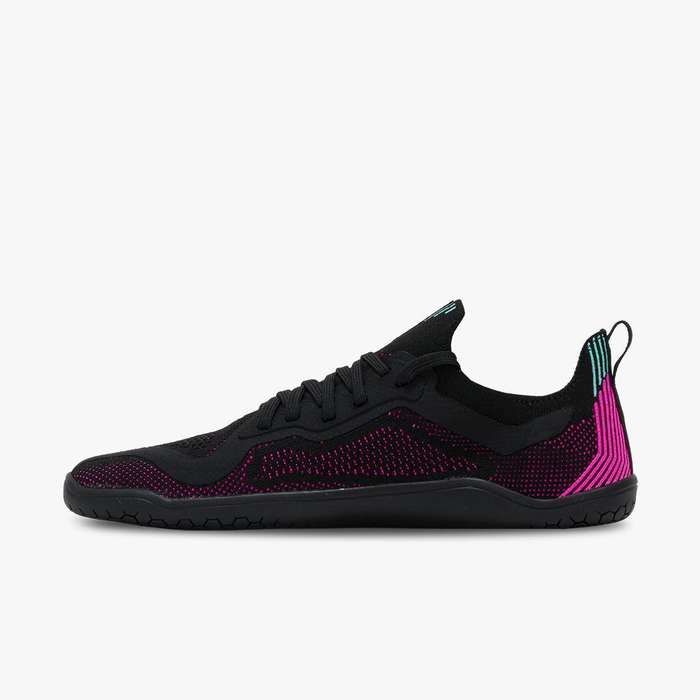 Vivobarefoot Primus Lite Knit Womens Obsidian/Vibrant Pink