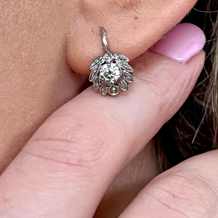 Vintage 18ct Gold and Diamond Earrings