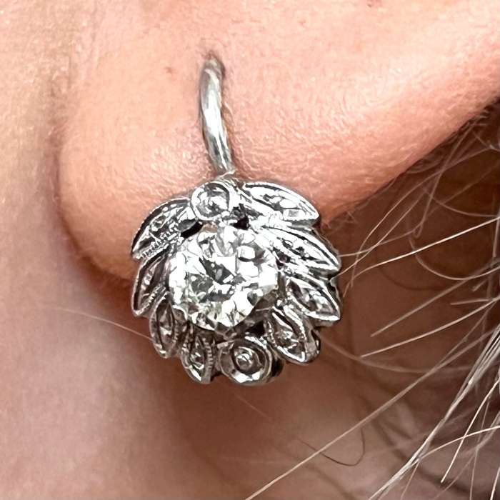 Vintage 18ct Gold and Diamond Earrings