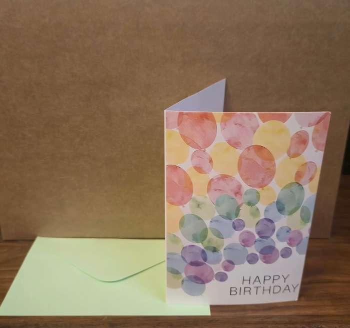 Birthday Card Watercolour Free Balloons