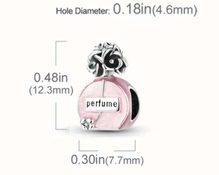 Pink Perfume Charm - Compatible with Pandora Bracelets