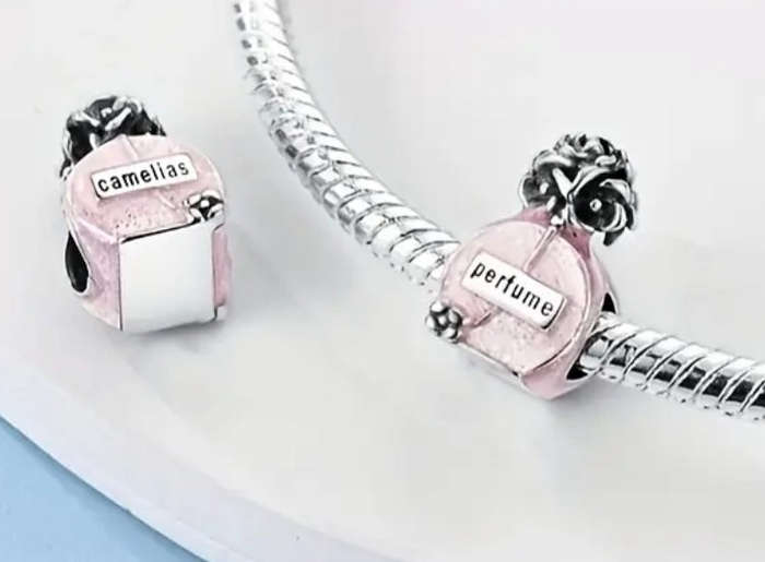 Pink Perfume Charm - Compatible with Pandora Bracelets