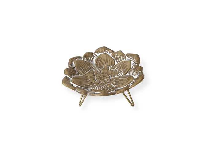 Brass Flower Bowl - Large