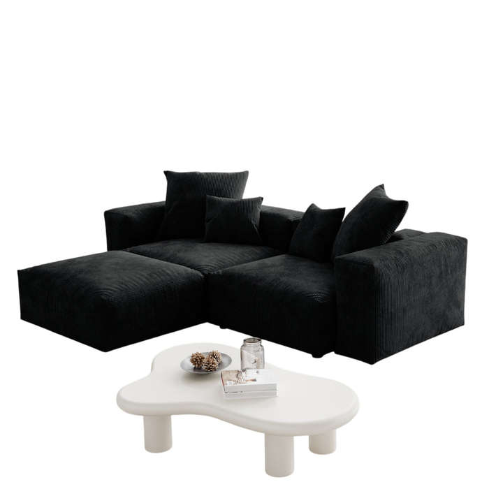 Nu Dekor - Corduroy 2 Seater Corner Couch
