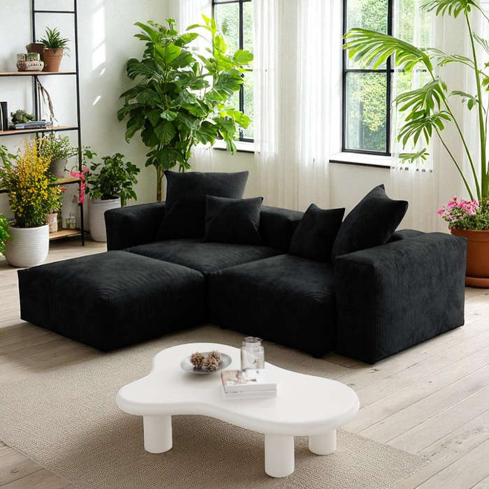Nu Dekor - Corduroy 2 Seater Corner Couch