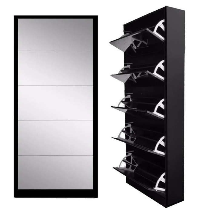 Nu Dekor - 5 Tier Mirror Shoe Cabinet