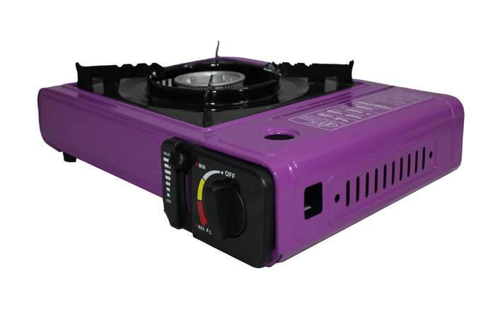 Portable One Burner Gas Stove with Heating Attachment & Carry Tongs