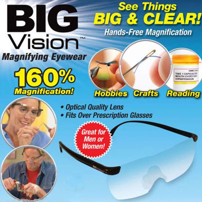 Big Vision plastic glasses 160% degrees Magnifying Eyewear That Makes Everything Bigger and Clearer