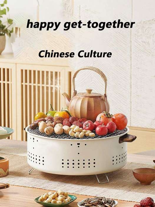1pc Outdoor Fire Pit With Anti-Scalding Fence For Tea-Making Courtyard Indoor Heating