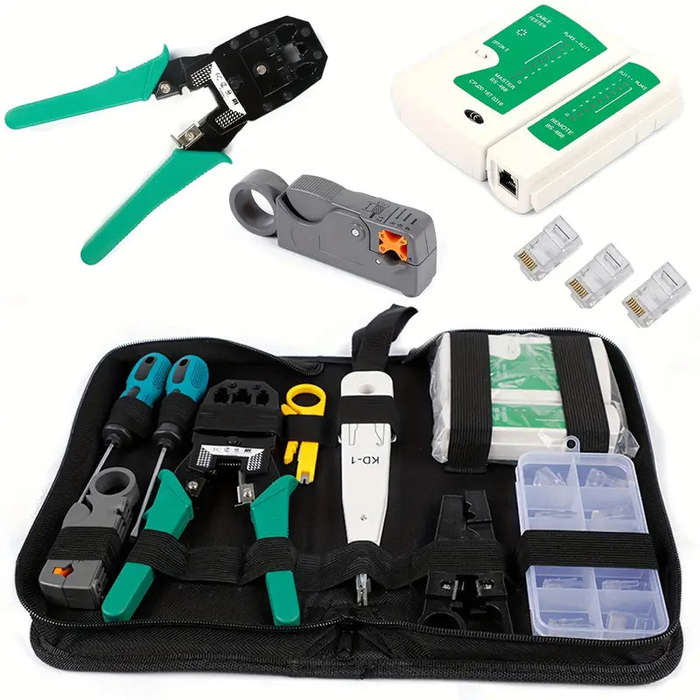 LAN Network Fix Cable Tester Crimper Plier Hand Tool Kit Cat5 RJ45 RJ11 RJ12 Stripping Make Ethernet