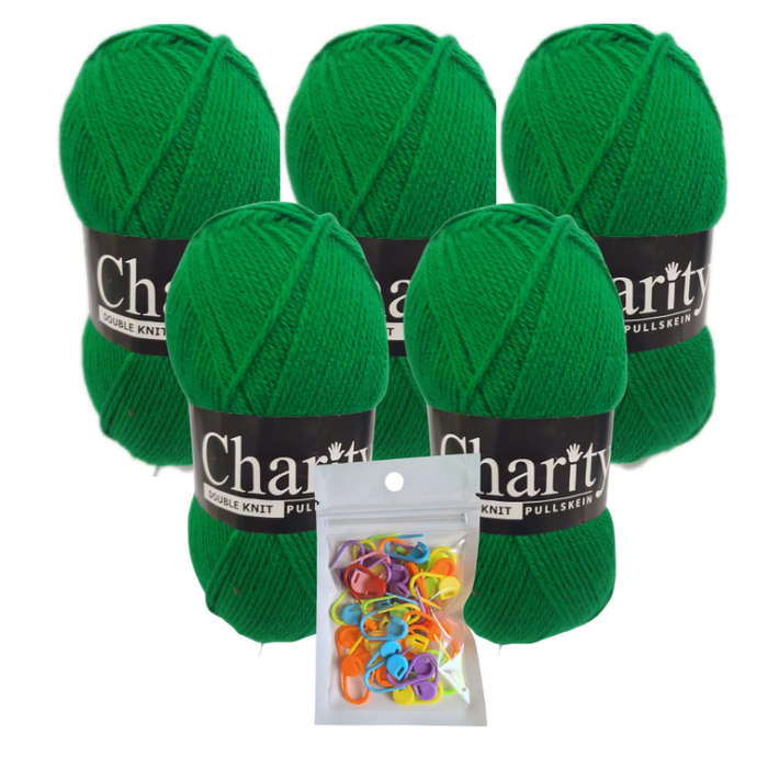 Elle - 5 X 100G 022 Emerald Charity Double Knit Pullskein