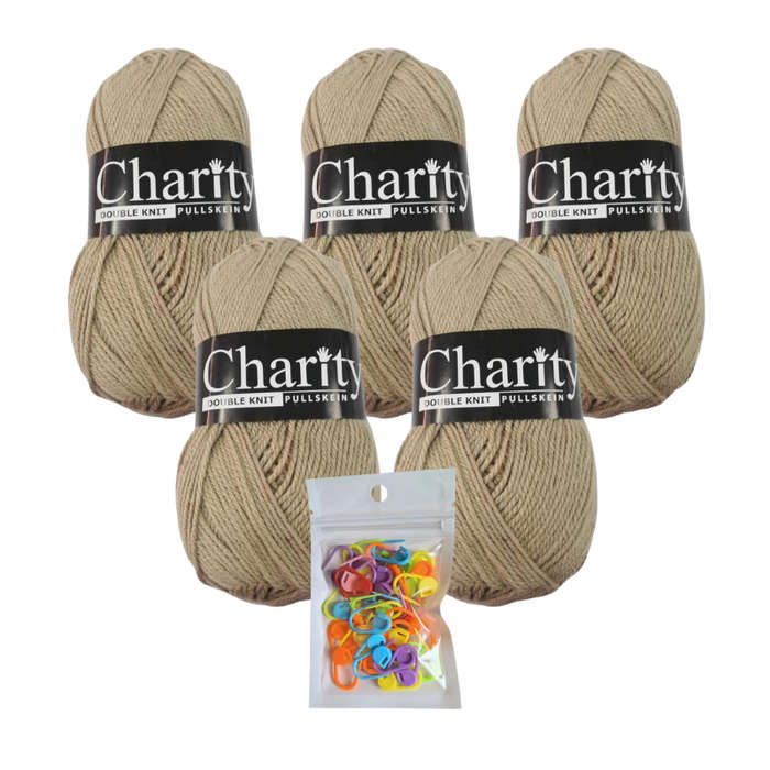 Elle - 5 X 100G 055 Pepper Charity Double Knit Pullskein