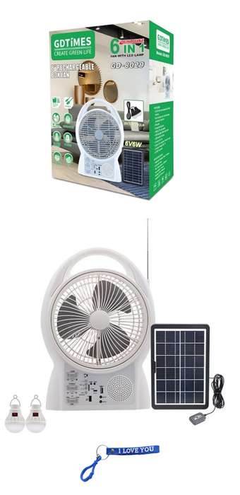 6 in 1 Functions - Fan, MP3 Player, Radio, Phone Charger, Lights, Bluetooth