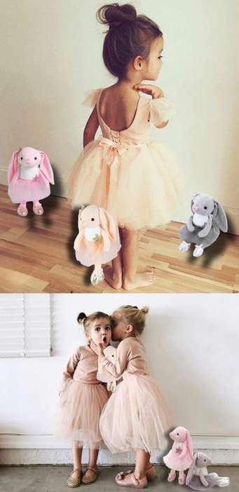 Triplet Heirloom Plush Bunnies - 3-Piece Gift Play Set