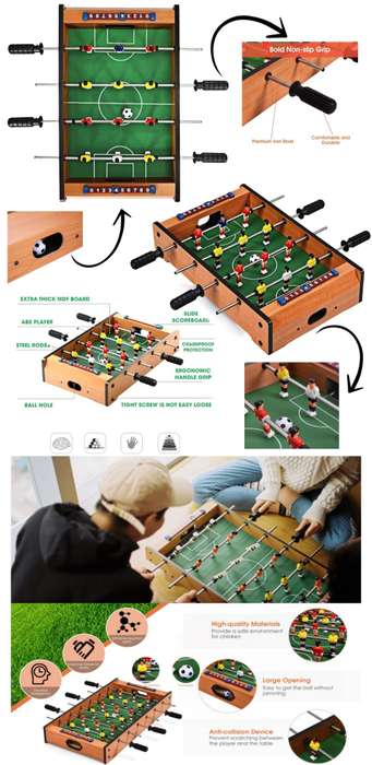 3 Classic Mini Table Top Games - Air Hockey - Foosball - Pool Table