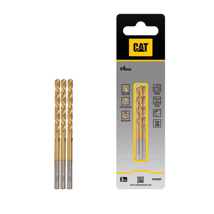 CAT HSS Drill Bit 4mm x 70mm - 3 Pack - DA02005