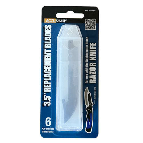 ACCUSHARP 3.5" REPLACEMENT RAZOR BLADES - 6'S