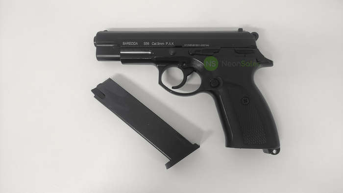 BAREDDA S56 BLACK BLANK/PEPPER GUN COMBO + 10 BLANKS & HOLSTER