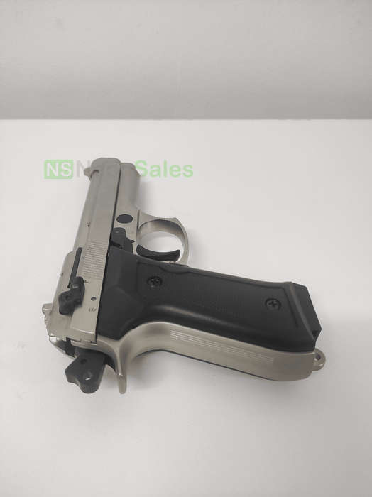 BLOW F92 BLANK GUN - SATIN W/ BLACK GRIPS & TRIM