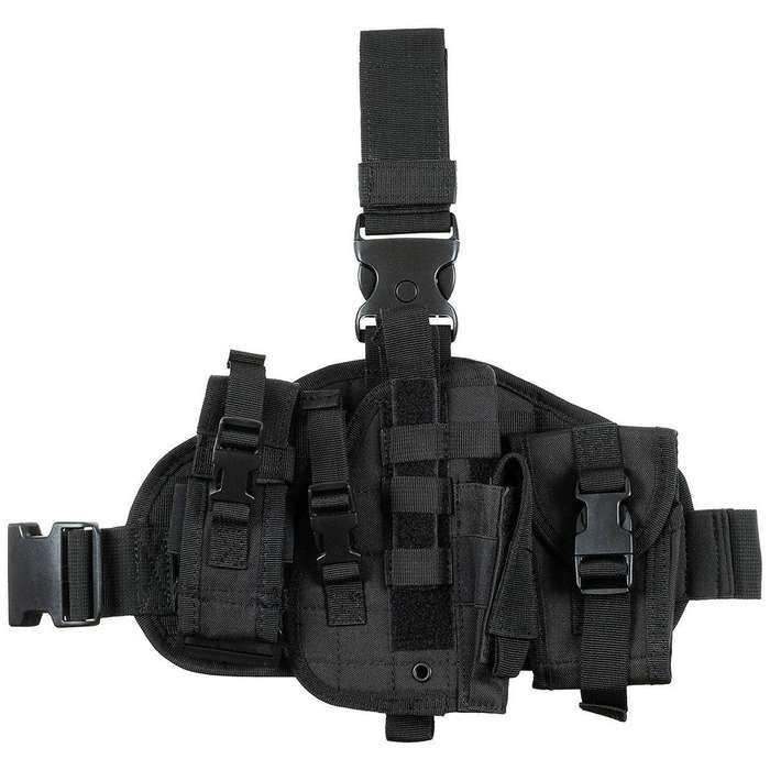 MOLLE DROPLEG PLATFORM W/ POUCHES - BLACK