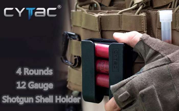 CYTAC 12GA SHOTGUN SHELL HOLDER, 4 ROUNDS