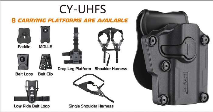 CYTAC MEGA FIT LEFT HAND UNIVERSAL HOLSTER