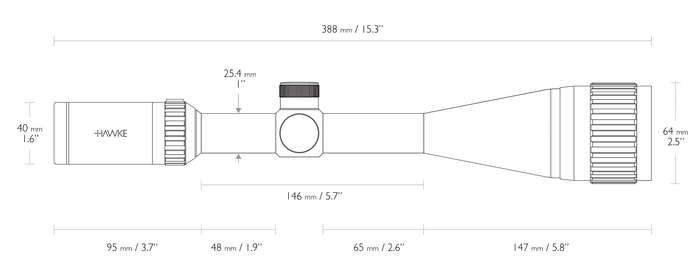 HAWKE 4-16X50 AO IR MILDOT FAST MOUNT - 11460