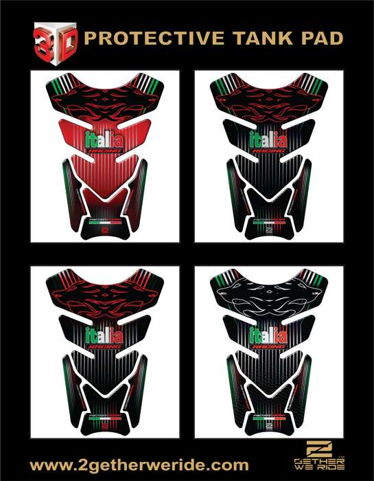 Aprilia Carbon Fibre Black and Grey Motor Bike Tank Pad. Italia Racing Universal Fit  Motor Bike ...