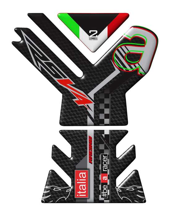 Aprilia RSV4 Black Carbon Fibre  Motor Bike Tank Pad 2021 -2023.