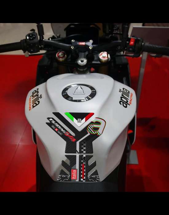 Aprilia Tuono Motor Bike Tank Pad. V4 2023 Purple and Black Carbon Fibre .  # be a Racer Tank Pad...