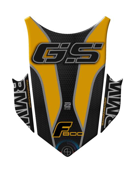 BMW F 800 GS Yellow and Black Motor Bike Tank Pad / Protector 2013 - 2017