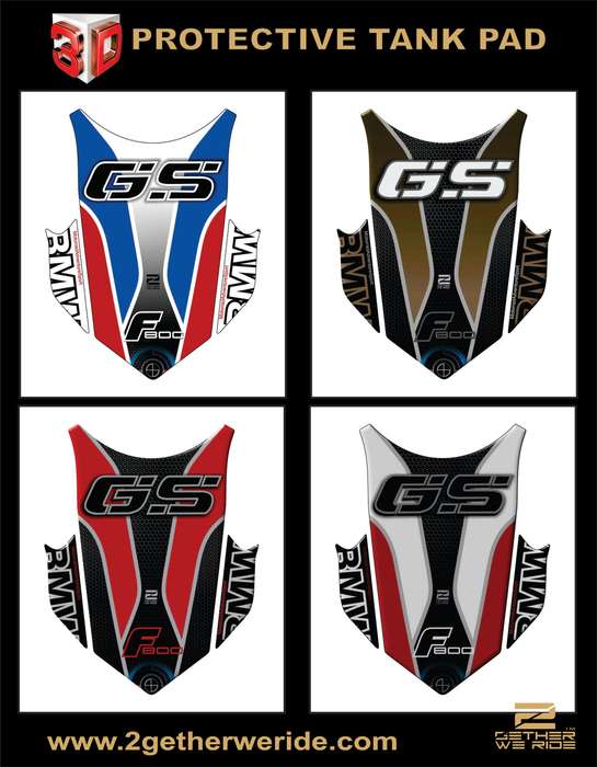 BMW F 800 GS Yellow and Black Motor Bike Tank Pad / Protector 2013 - 2017