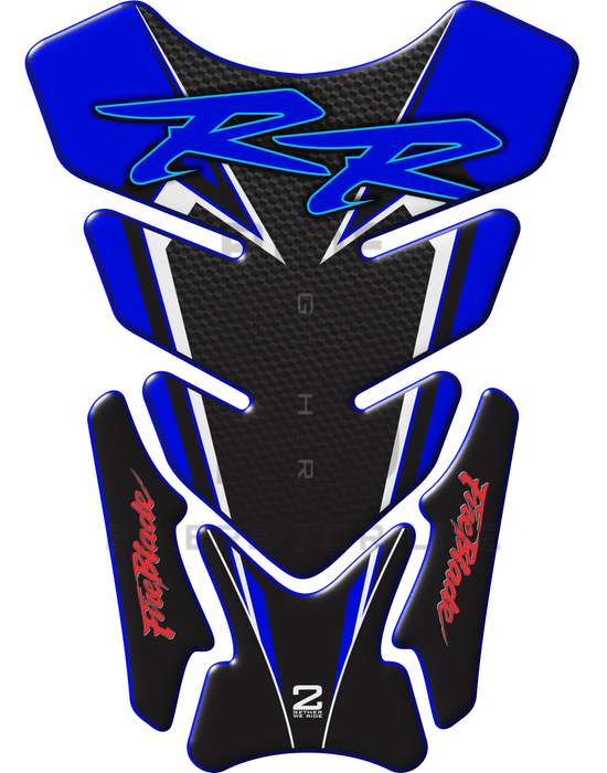 Motor Bike Tank Pad- Honda CBR Fireblade RR. Blue and Black and Carbon Fibre. Protective Tank Pad...